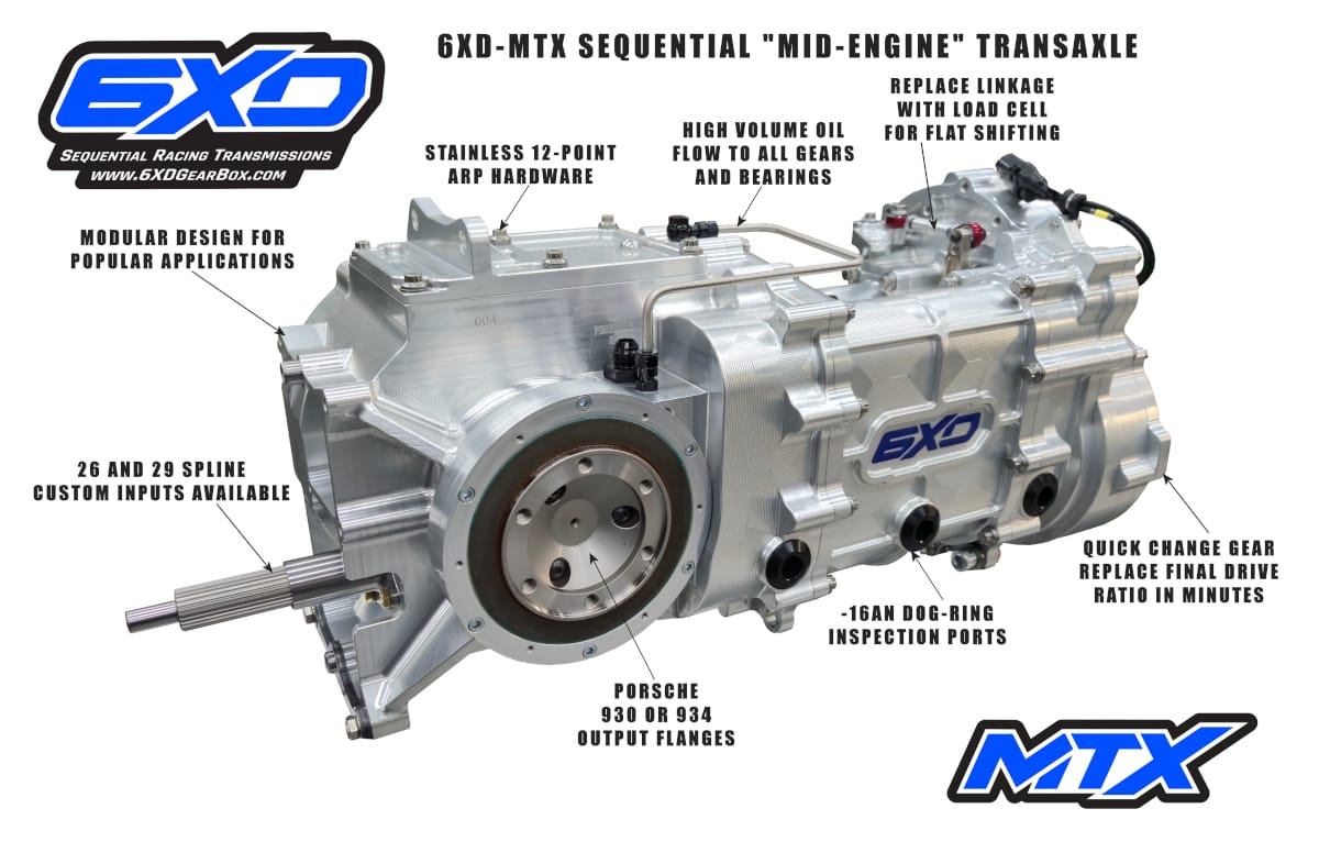 6XD MTX Sequential Mid Engine Transaxle Specifications