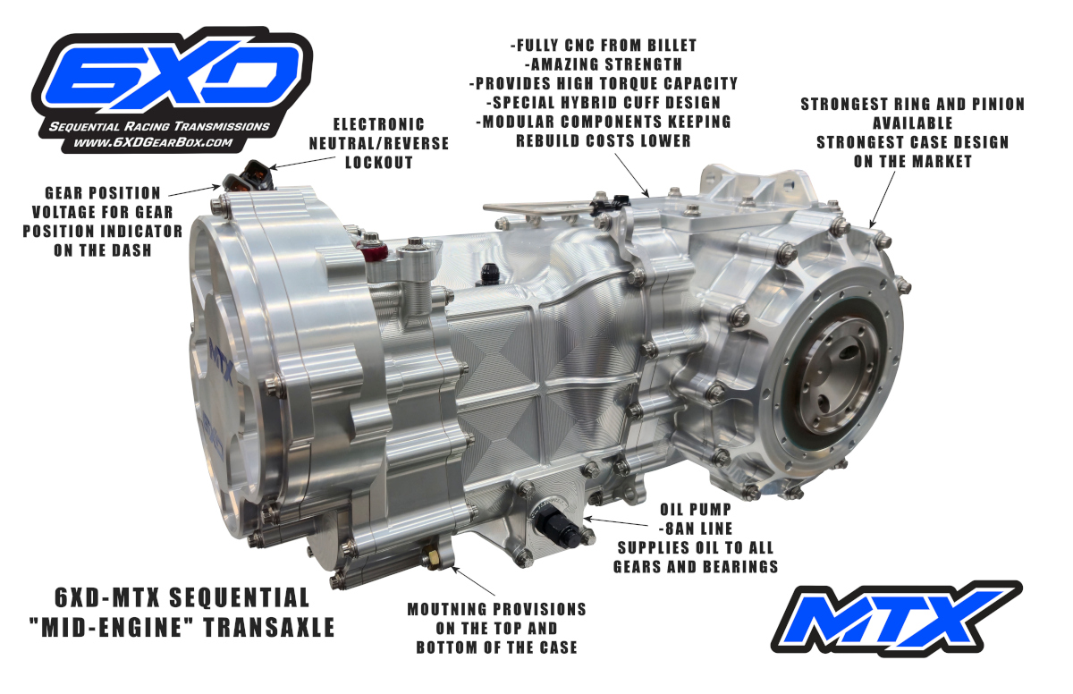 6XD MTX Sequential Mid Engine Transaxle Specifications